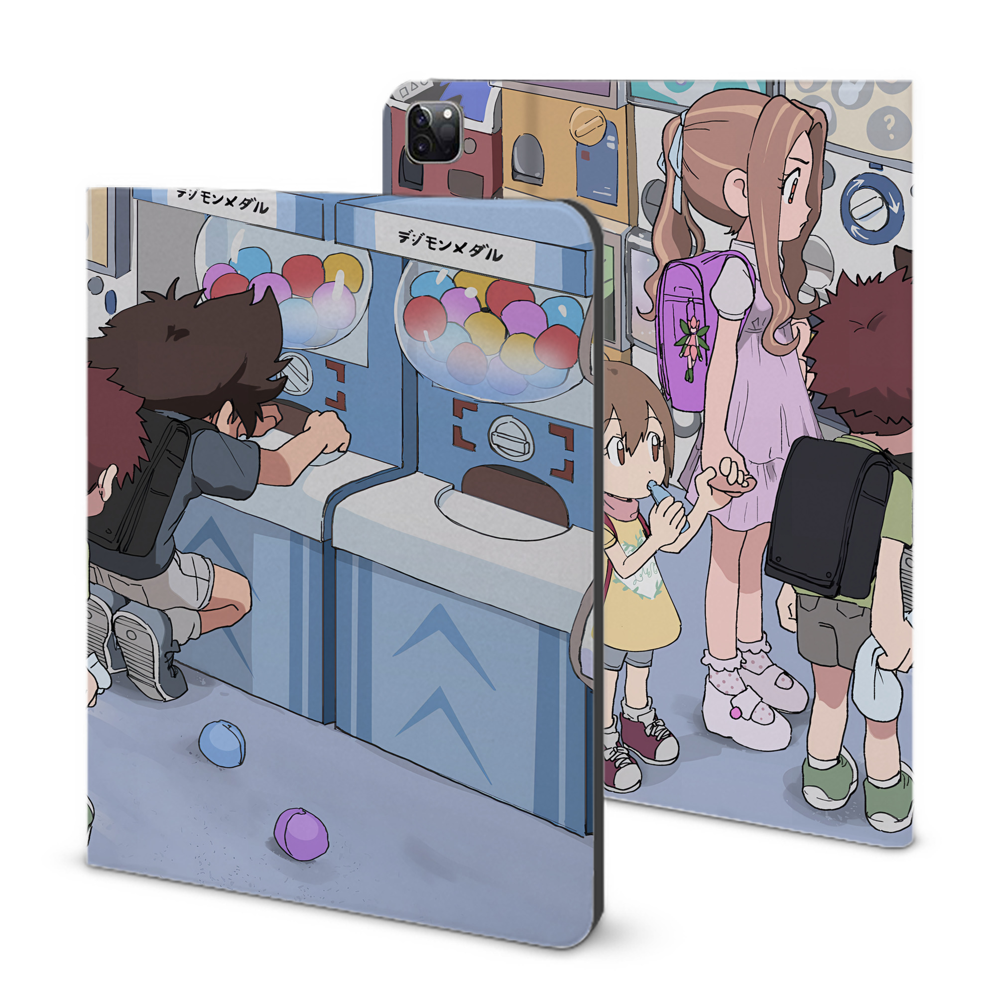 （画像用） Digimon デジタルモンスター/デジモン IPad ケース ブック型 PUレザー TPU 耐衝撃 軽量 薄型 ペン収納なし 全面保護 IPad 各モデル対応